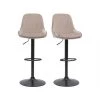 MILIBOO Tabourets De Bar Design Réglables Velours Taupe (lot De 2) HOLO - Taupe Velours