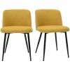 MILIBOO Chaises Tissu Effet Velours Texturé Jaune Moutarde Et Pieds Métal Noir (lot De 2) MONTI - Jaune Velours -France MILIBOO Soldes 2022 60376480 1