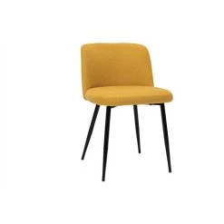 MILIBOO Chaises Tissu Effet Velours Texturé Jaune Moutarde Et Pieds Métal Noir (lot De 2) MONTI - Jaune Velours -France MILIBOO Soldes 2022 60376480 3