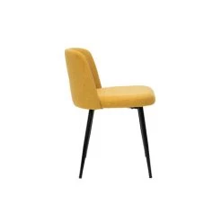 MILIBOO Chaises Tissu Effet Velours Texturé Jaune Moutarde Et Pieds Métal Noir (lot De 2) MONTI - Jaune Velours -France MILIBOO Soldes 2022 60376480 4