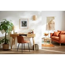 MILIBOO Chaises Tissu Effet Velours Texturé Jaune Moutarde Et Pieds Métal Noir (lot De 2) MONTI - Jaune Velours -France MILIBOO Soldes 2022 60376480 5