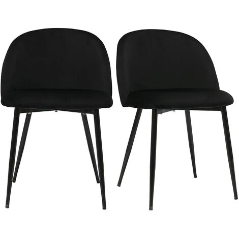 MILIBOO Chaises Design En Velours Noir Et Métal Noir (lot De 2) CELESTE - Noir Velours 3 MILIBOO Chaises Design En Velours Noir Et Métal Noir (lot De 2) CELESTE - Noir Velours