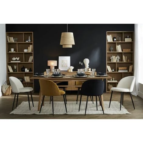 MILIBOO Chaises Design En Velours Noir Et Métal Noir (lot De 2) CELESTE - Noir Velours 7 MILIBOO Chaises Design En Velours Noir Et Métal Noir (lot De 2) CELESTE - Noir Velours – Image 5