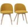 MILIBOO Chaises Scandinaves En Tissu Effet Velours Jaune Moutarde Et Hêtre Massif (lot De 2) CELESTE - Jaune Velours