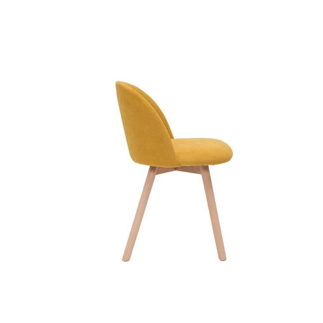 MILIBOO Chaises Scandinaves En Tissu Effet Velours Jaune Moutarde Et Hêtre Massif (lot De 2) CELESTE - Jaune Velours 6 MILIBOO Chaises Scandinaves En Tissu Effet Velours Jaune Moutarde Et Hêtre Massif (lot De 2) CELESTE - Jaune Velours – Image 4