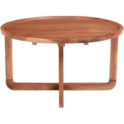 MILIBOO Table Basse Ronde En Acacia Massif D80 HITA - Naturel -France MILIBOO Soldes 2022 60574141 3