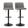 MILIBOO Tabourets De Bar Réglables En Tissu Effet Velours Texturé Gris Et Métal Noir (lot De 2) MONTI - Gris Velours -France MILIBOO Soldes 2022 60784747 1