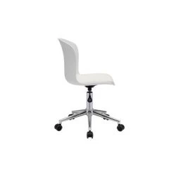 MILIBOO Chaise De Bureau Design à Roulettes En Polypropylène Blanc Et Métal Chrome ARISTA - Blanc -France MILIBOO Soldes 2022 60785091 3
