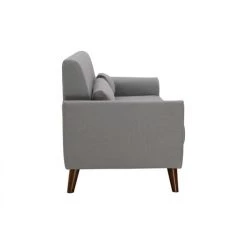 MILIBOO Canapé Scandinave 3 Places En Tissu Gris Clair Et Bois Foncé EKTOR - Gris Clair -France MILIBOO Soldes 2022 60856875 3