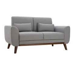 MILIBOO Canapé Scandinave 2 Places Tissu Gris Clair Et Bois Foncé EKTOR - Gris Clair -France MILIBOO Soldes 2022 60856878 2