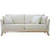MILIBOO Canapé Scandinave 3 Places Déhoussable Blanc Effet Laine Bouclée OSLO - Blanc