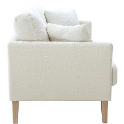 MILIBOO Canapé Scandinave 3 Places Déhoussable Blanc Effet Laine Bouclée OSLO - Blanc -France MILIBOO Soldes 2022 60856880 3