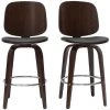 MILIBOO Tabourets De Bar Design Pivotants Noirs Et Noyer H66 Cm (lot De 2) BECK - Noyer / Noir