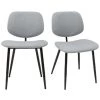 MILIBOO Chaises En Tissu Gris Clair Et Métal Noir (lot De 2) TOBIAS - Gris Clair -France MILIBOO Soldes 2022 61085254 1
