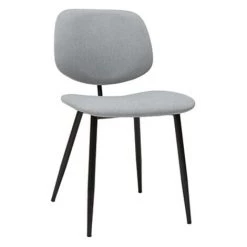 MILIBOO Chaises En Tissu Gris Clair Et Métal Noir (lot De 2) TOBIAS - Gris Clair -France MILIBOO Soldes 2022 61085254 3