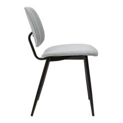 MILIBOO Chaises En Tissu Gris Clair Et Métal Noir (lot De 2) TOBIAS - Gris Clair -France MILIBOO Soldes 2022 61085254 4