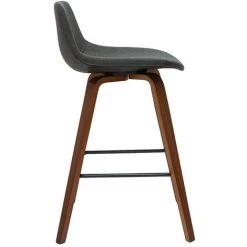 MILIBOO Tabourets De Bar Design Gris Foncé Et Noyer H65 Cm (lot De 2) NONIE - Gris Anthracite -France MILIBOO Soldes 2022 61085258 4