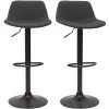 MILIBOO Tabourets De Bar Relevables Tissu Gris Anthracite Et Métal Noir (lot De 2) NONIE - Gris Anthracite -France MILIBOO Soldes 2022 61085261 1