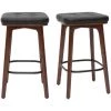 MILIBOO Tabourets De Bar Vintage Noirs Et Bois Foncé 65 Cm (lot De 2) GRAMMA - Noyer / Noir -France MILIBOO Soldes 2022 61085262 1