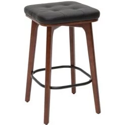 MILIBOO Tabourets De Bar Vintage Noirs Et Bois Foncé 65 Cm (lot De 2) GRAMMA - Noyer / Noir -France MILIBOO Soldes 2022 61085262 4