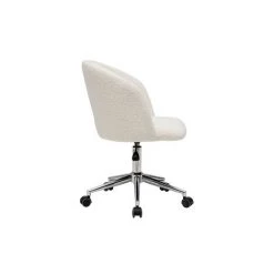 MILIBOO Fauteuil De Bureau En Tissu Effet Laine Bouclée VANITY - Blanc -France MILIBOO Soldes 2022 61112465 3