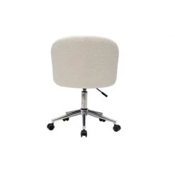 MILIBOO Fauteuil De Bureau En Tissu Effet Laine Bouclée VANITY - Blanc -France MILIBOO Soldes 2022 61112465 4
