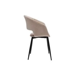 MILIBOO Chaise Design En Velours Taupe Et Pieds En Métal Noir PRISMA - Taupe Velours -France MILIBOO Soldes 2022 61113118 3