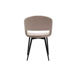 MILIBOO Chaise Design En Velours Taupe Et Pieds En Métal Noir PRISMA - Taupe Velours -France MILIBOO Soldes 2022 61113118 4