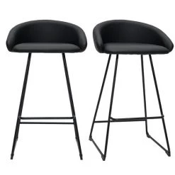 MILIBOO Tabourets De Bar Design Noirs H69 Cm (lot De 2) REYNOLD - Noir