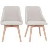 MILIBOO Chaises En Tissu Effet Velours Texturé Beige Et Bois Clair (lot De 2) HIGGINS - Beige Naturel Velours -France MILIBOO Soldes 2022 61190816 1