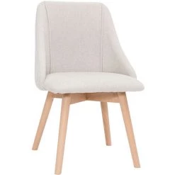 MILIBOO Chaises En Tissu Effet Velours Texturé Beige Et Bois Clair (lot De 2) HIGGINS - Beige Naturel Velours -France MILIBOO Soldes 2022 61190816 3