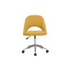 MILIBOO Chaise De Bureau En Tissu Effet Velours Texturé Jaune Moutarde Et Pied Chromé COSETTE - Jaune Velours -France MILIBOO Soldes 2022 61192909 1