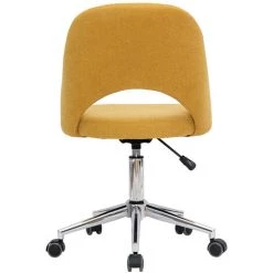 MILIBOO Chaise De Bureau En Tissu Effet Velours Texturé Jaune Moutarde Et Pied Chromé COSETTE - Jaune Velours -France MILIBOO Soldes 2022 61192909 4