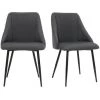 MILIBOO Chaises En Tissu Gris Foncé Et Pieds Métal (lot De 2) HIGGINS - Gris Foncé -France MILIBOO Soldes 2022 61192926 1