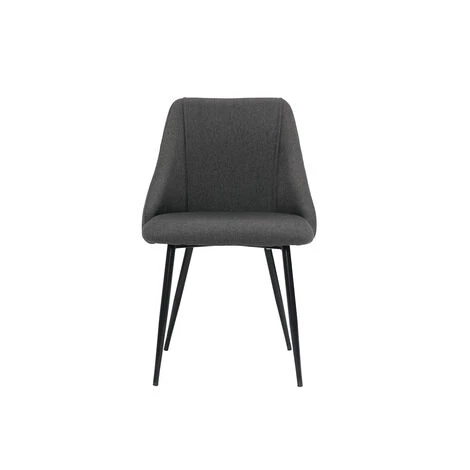 MILIBOO Chaises En Tissu Gris Foncé Et Pieds Métal (lot De 2) HIGGINS - Gris Foncé 4 MILIBOO Chaises En Tissu Gris Foncé Et Pieds Métal (lot De 2) HIGGINS - Gris Foncé – Image 2