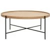 MILIBOO Table Basse Ronde En Bois Clair Et Métal Noir D90 Cm BASSY - Frêne