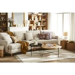 MILIBOO Table Basse Ronde En Bois Clair Et Métal Noir D90 Cm BASSY - Frêne -France MILIBOO Soldes 2022 61192937 5