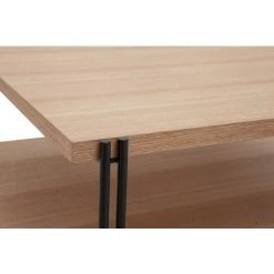 MILIBOO Table Basse Carrée Avec Double Plateau Bois Clair Et Métal Noir HARLAN - Naturel -France MILIBOO Soldes 2022 61192938 4