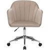 MILIBOO Chaise De Bureau Design à Roulettes Velours Taupe Et Métal Chrome MILLY - Taupe Velours -France MILIBOO Soldes 2022 61192971 1