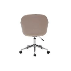 MILIBOO Chaise De Bureau Design à Roulettes Velours Taupe Et Métal Chrome MILLY - Taupe Velours -France MILIBOO Soldes 2022 61192971 4