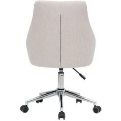 MILIBOO Chaise De Bureau Design Tissu Effet Velours Texturé Beige Et Acier Chromé BOOMER - Beige Velours -France MILIBOO Soldes 2022 61192972 4