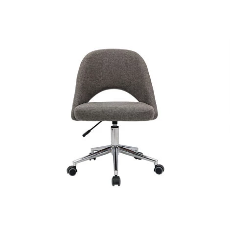 MILIBOO Chaise De Bureau En Tissu Effet Velours Texturé Gris Et Pied Chromé COSETTE - Gris Velours 3 MILIBOO Chaise De Bureau En Tissu Effet Velours Texturé Gris Et Pied Chromé COSETTE - Gris Velours