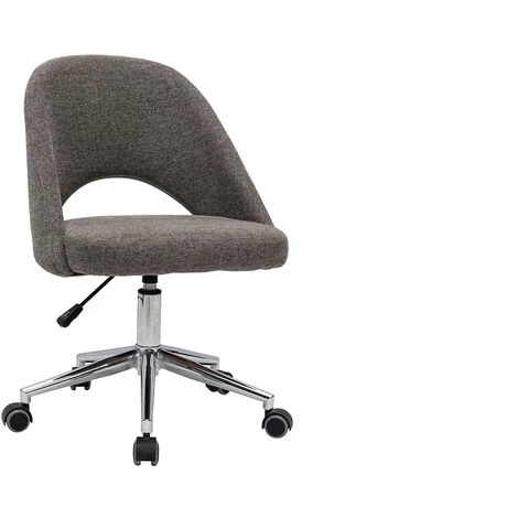 MILIBOO Chaise De Bureau En Tissu Effet Velours Texturé Gris Et Pied Chromé COSETTE - Gris Velours 4 MILIBOO Chaise De Bureau En Tissu Effet Velours Texturé Gris Et Pied Chromé COSETTE - Gris Velours – Image 2