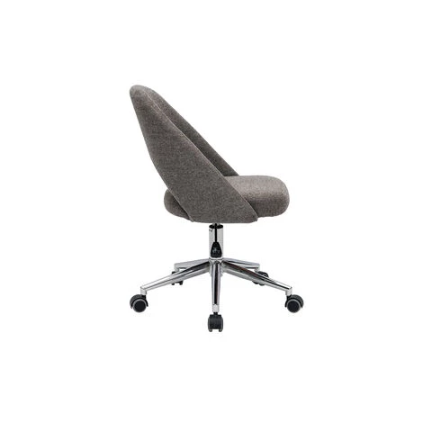 MILIBOO Chaise De Bureau En Tissu Effet Velours Texturé Gris Et Pied Chromé COSETTE - Gris Velours 5 MILIBOO Chaise De Bureau En Tissu Effet Velours Texturé Gris Et Pied Chromé COSETTE - Gris Velours – Image 3