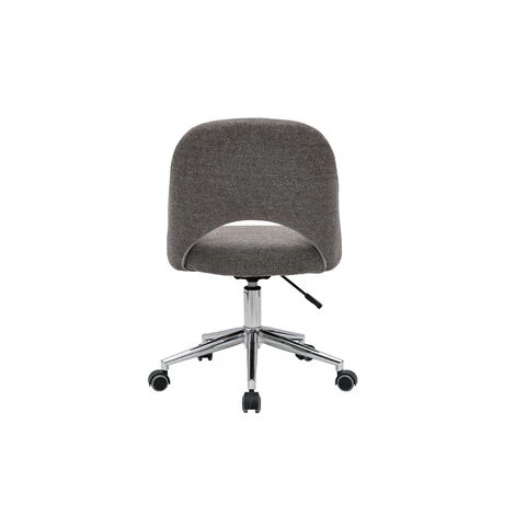 MILIBOO Chaise De Bureau En Tissu Effet Velours Texturé Gris Et Pied Chromé COSETTE - Gris Velours 6 MILIBOO Chaise De Bureau En Tissu Effet Velours Texturé Gris Et Pied Chromé COSETTE - Gris Velours – Image 4