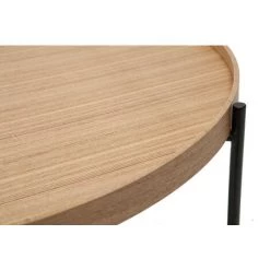 MILIBOO Table Basse Ronde En Bois Clair Et Métal Noir D75 Cm BASSY - Frêne -France MILIBOO Soldes 2022 61193026 3