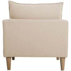 MILIBOO Fauteuil Scandinave En Tissu Beige Et Hévéa Massif KATE - Beige Naturel -France MILIBOO Soldes 2022 62894767 4