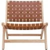 MILIBOO Fauteuil Ethnique En Bois Et Lanières Tressées Marron BONDI - Marron Clair