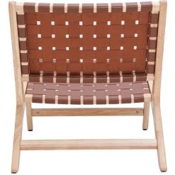 MILIBOO Fauteuil Ethnique En Bois Et Lanières Tressées Marron BONDI - Marron Clair -France MILIBOO Soldes 2022 62894787 4