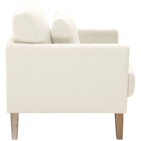 MILIBOO Fauteuil Scandinave Déhoussable Blanc Effet Laine Bouclée OSLO - Blanc 5 MILIBOO Fauteuil Scandinave Déhoussable Blanc Effet Laine Bouclée OSLO - Blanc – Image 3